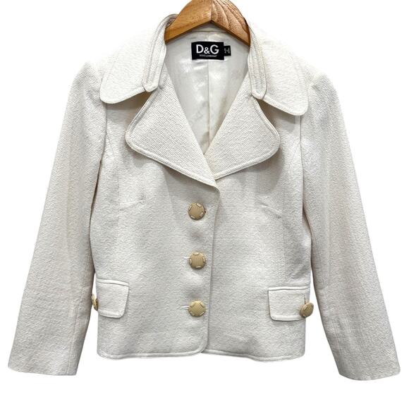 Dolce & Gabbana Chunky Button Textured Blazer Size IT 42 / US 6 - Picture 1 of 12